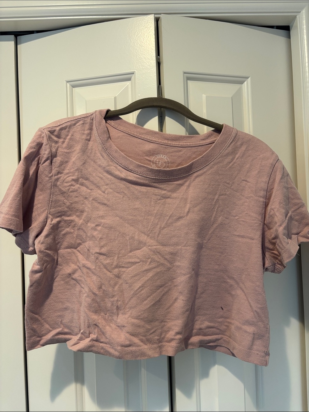 Urban Outfitters Cropped Relaxed Fit Tee in Dusty Mauve